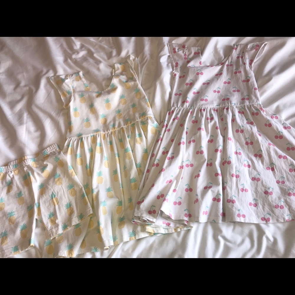 Monica and Andy dresses and biker shorts. Size 6